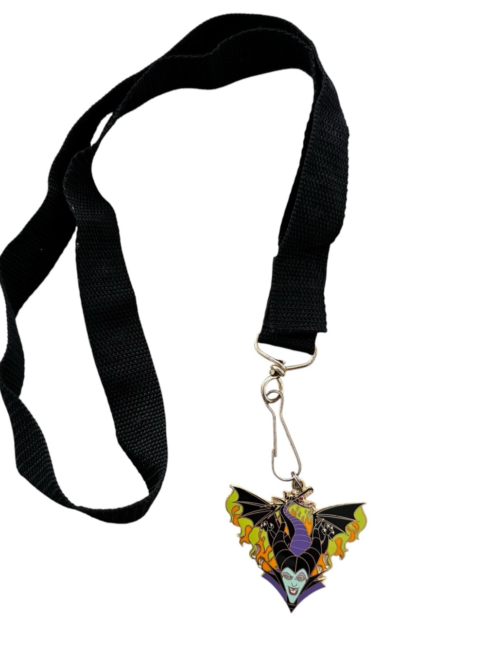 Disney Medal and Lanyard for Pin Trading Maleficent Dragon LE 1000 2005 EUC
